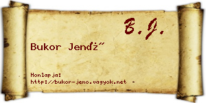 Bukor Jenő névjegykártya